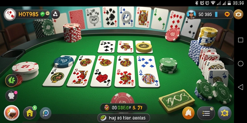 Screenshot menampilkan gameplay seru Gaple di HOT985.