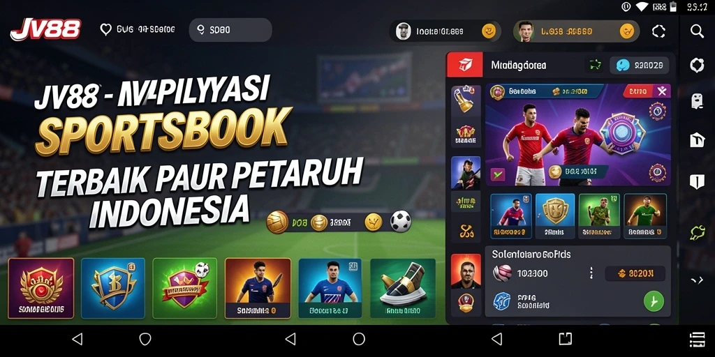 Tampilan antarmuka JV88 yang modern untuk taruhan olahraga.