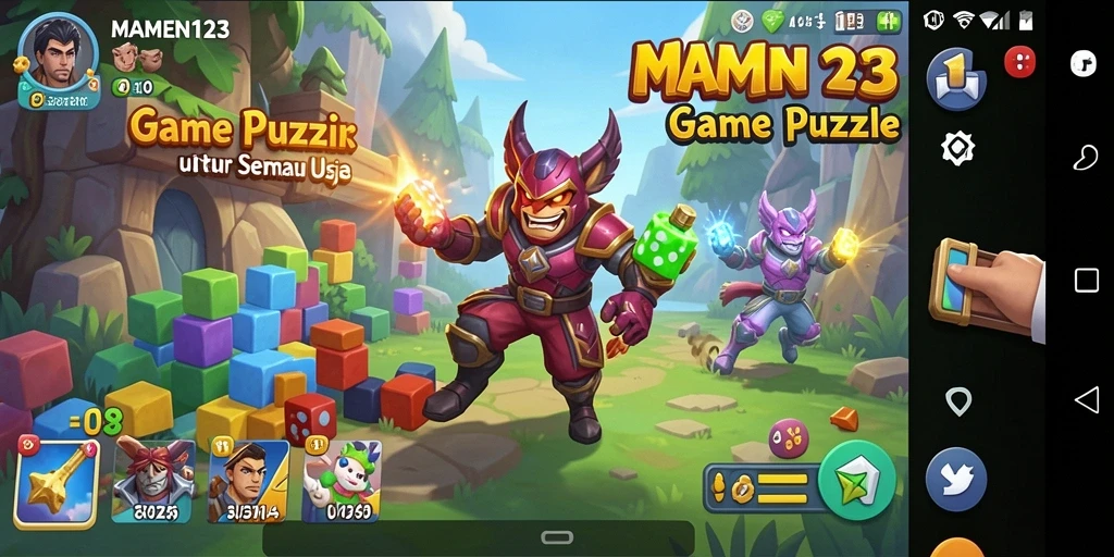 Tampilan gameplay seru MAMEN123 yang penuh tantangan dan teka-teki.