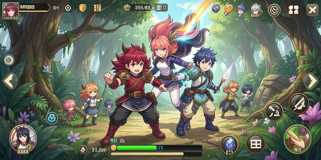 Tampilan gameplay <strong>MR888</strong> yang menampilkan aksi karakter Anime.