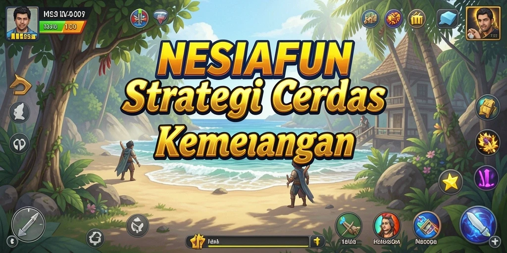 Tangkapan layar NESIAFUN menampilkan pertempuran strategi yang mendebarkan.