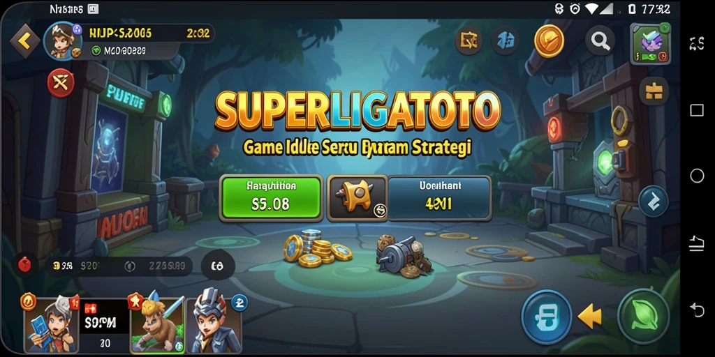 Tangkapan layar gameplay SUPERLIGATOTO yang menampilkan strategi Idle.